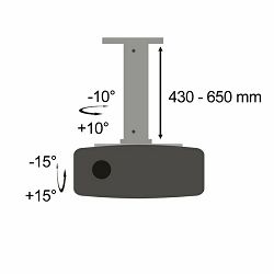 Stropni nosač za projektor SBOX PM-18M (-15° do +15°)
